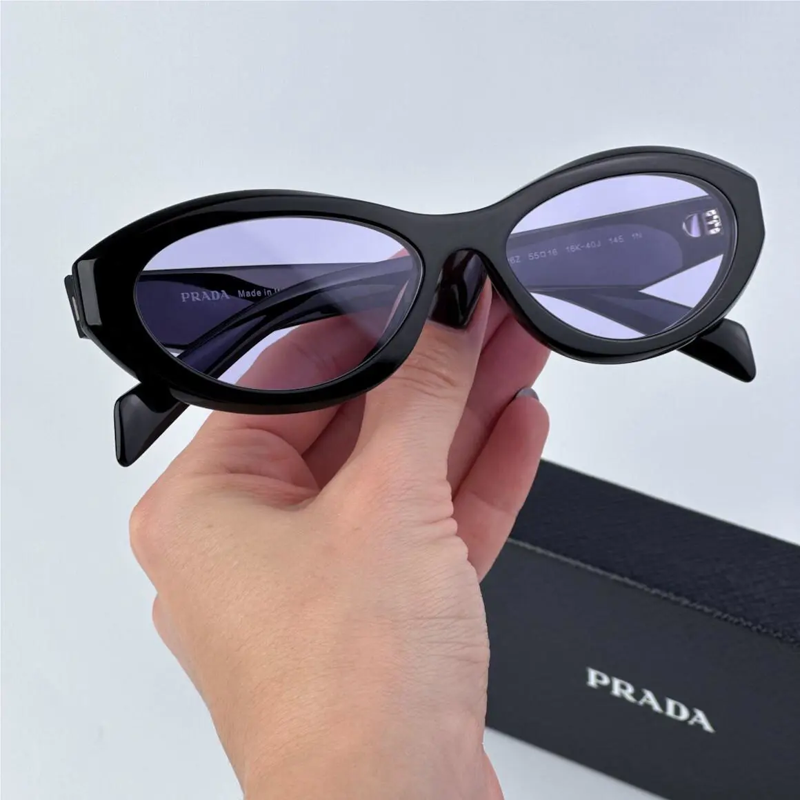 Prada Women Sunglasses Black Violet Oval PR26ZS 16K40J