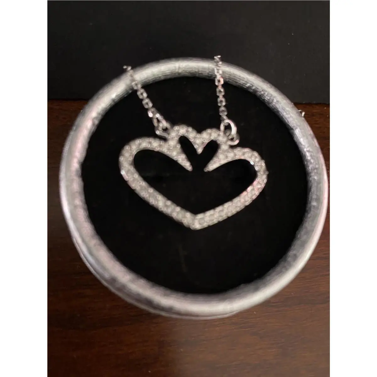 Women’s Heart Pendant Necklace Made with Swarovski Crystal SS