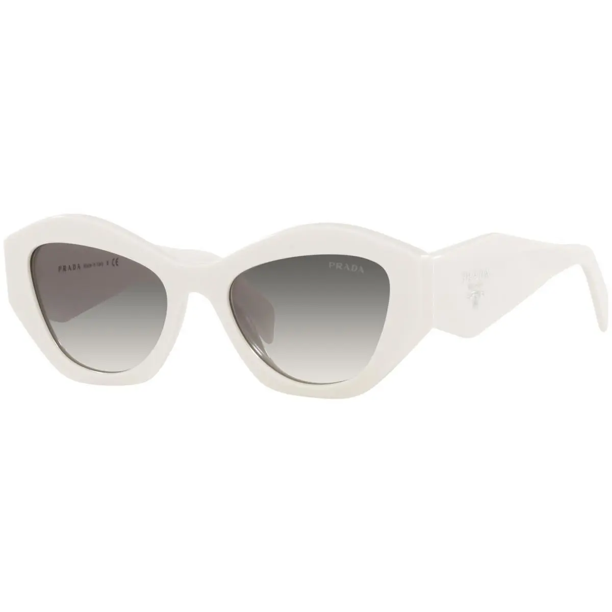 Prada Women`s White Cat Eye Sunglasses PR07YS 142130 53 Made in Italy