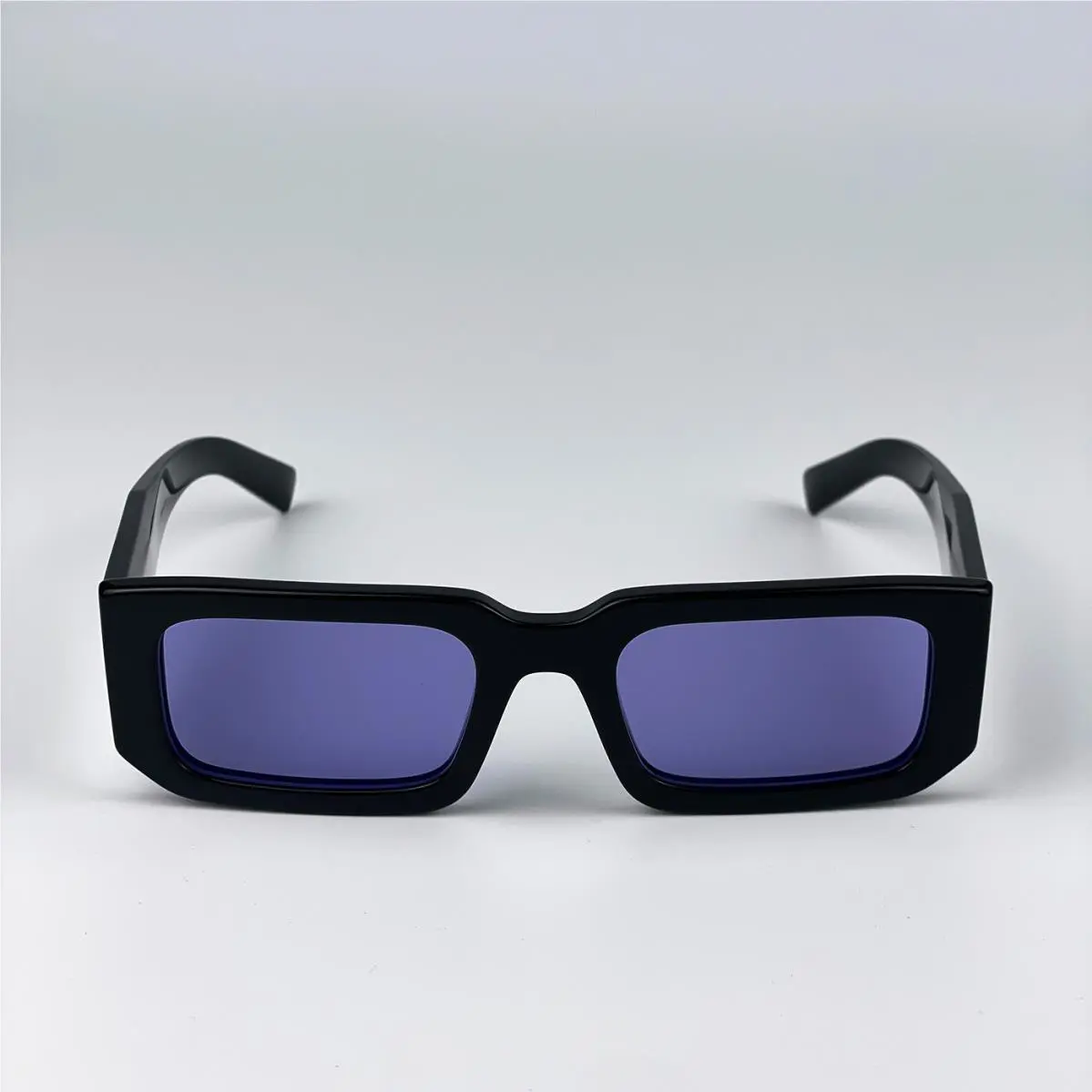 Prada Men Sunglasses Black Blue Rectangle PR06YS 02Z01O