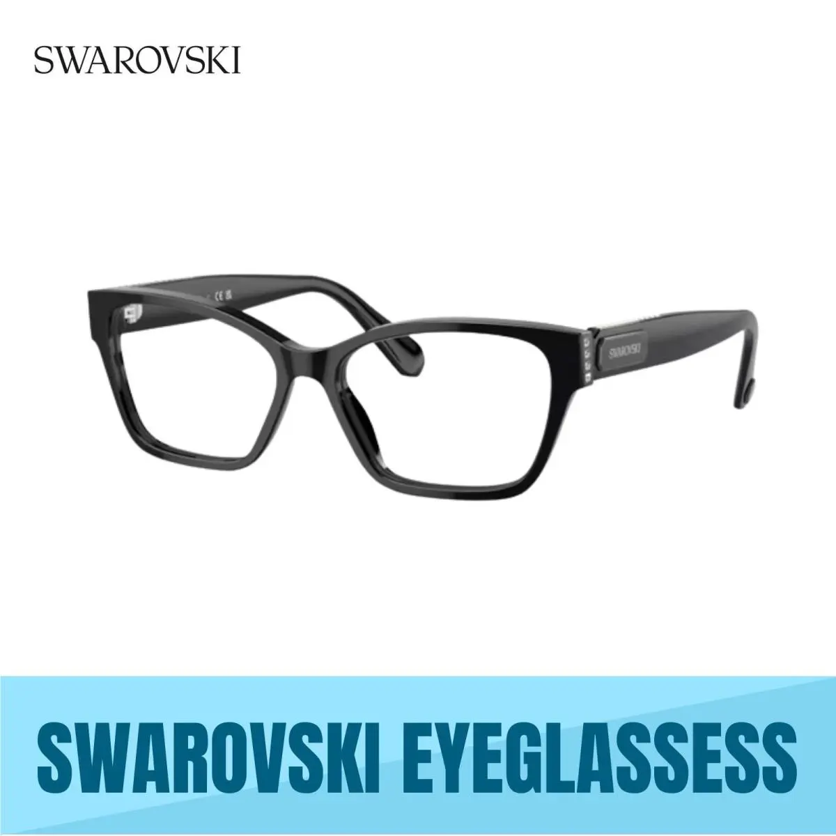 Swarovski 0SK2013 1010 Black/grey - Demo Lens Eyeglasses 54MM