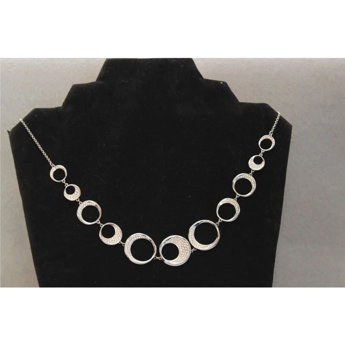 Swarovski Swarvoski Ragtime Pave Crystal Rhodium Plate Silver Necklace 1128117