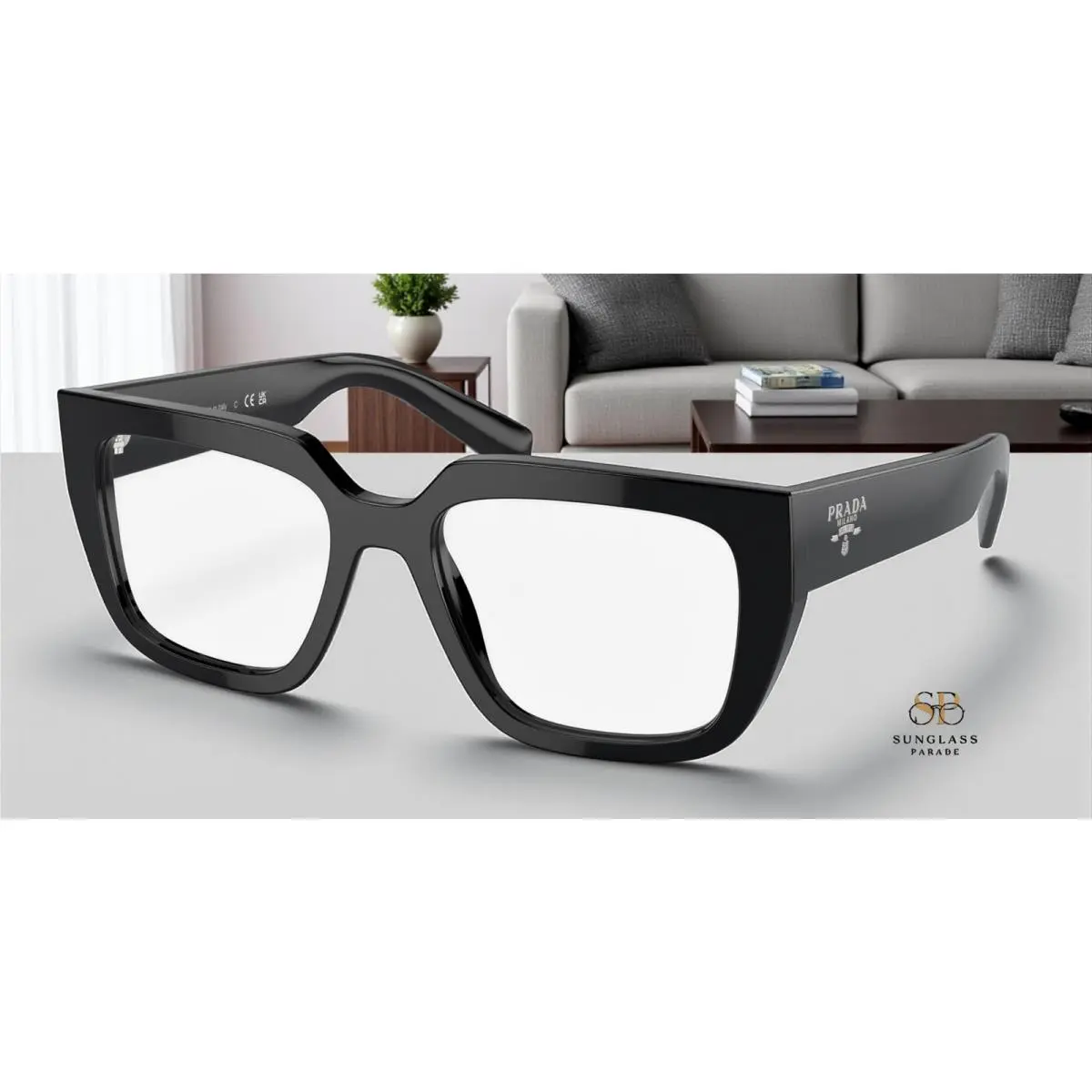 Prada PR A03V 16K1O1 Black Demo Lens 52 mm Women`s Eyeglasses