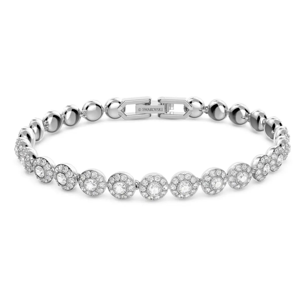 Swarovski Una Angelic Tennis Bracelet Round Cut Small White Rhodium Plated