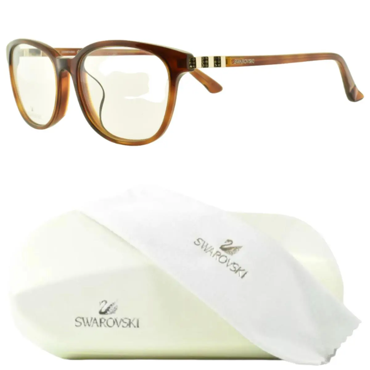 Swarovski SW5235 D 053 Tortoiseshell Rectangle Full Rim Womens Optical Frame - Frame: Tortoiseshell