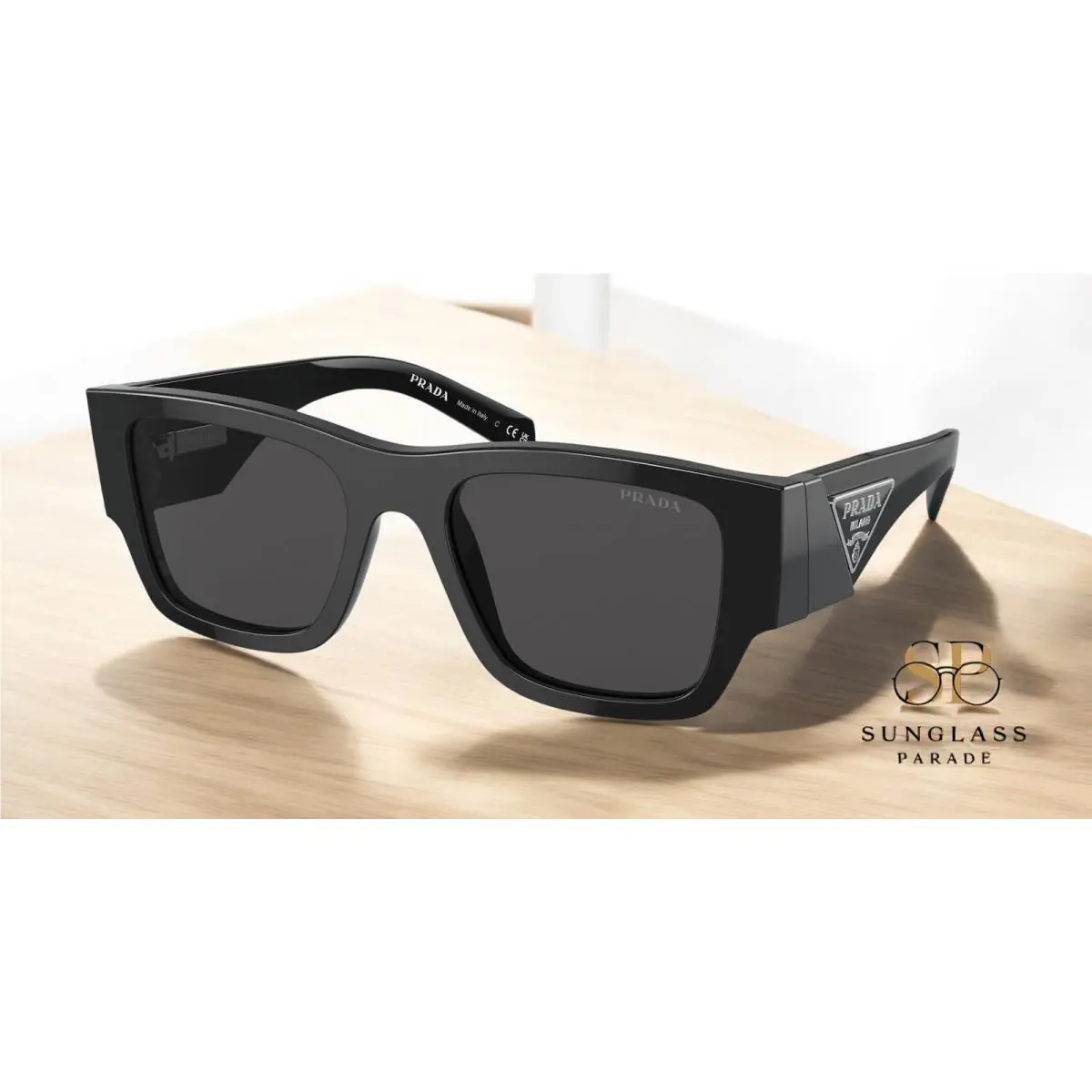 Prada PR 10ZS 1AB5S0 Black Dark Grey 54 mm Men`s Sunglasses