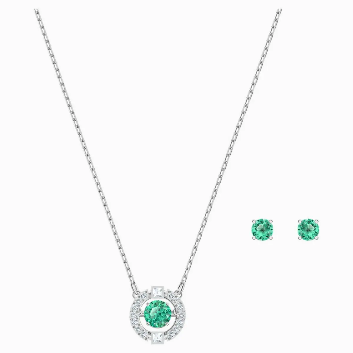 Swarovski Jewelry Sparkling Dance Set Green Rhodium -5516965