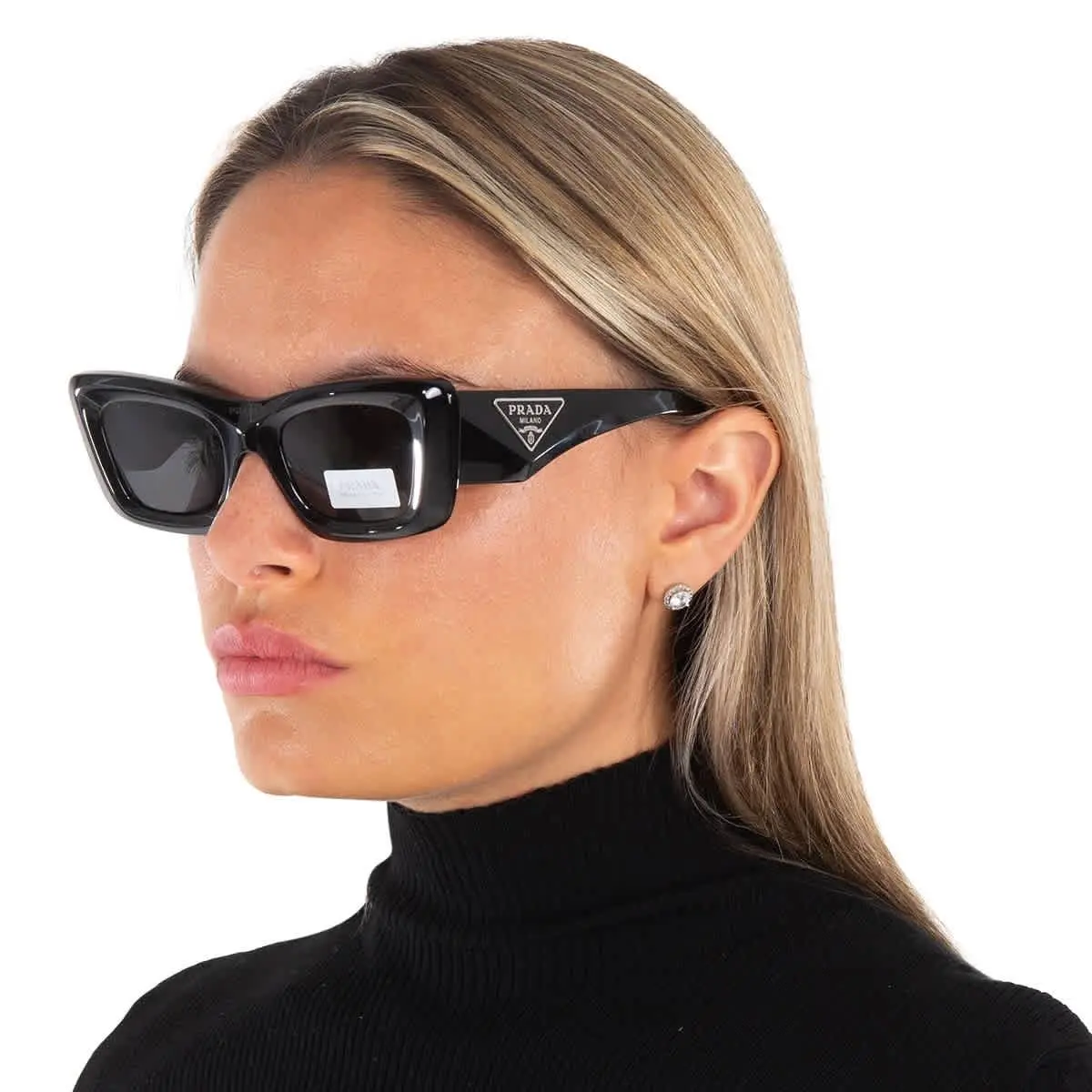 Prada Dark Grey Cat Eye Ladies Sunglasses PR 13ZS 1AB5S0 50 PR 13ZS 1AB5S0 50
