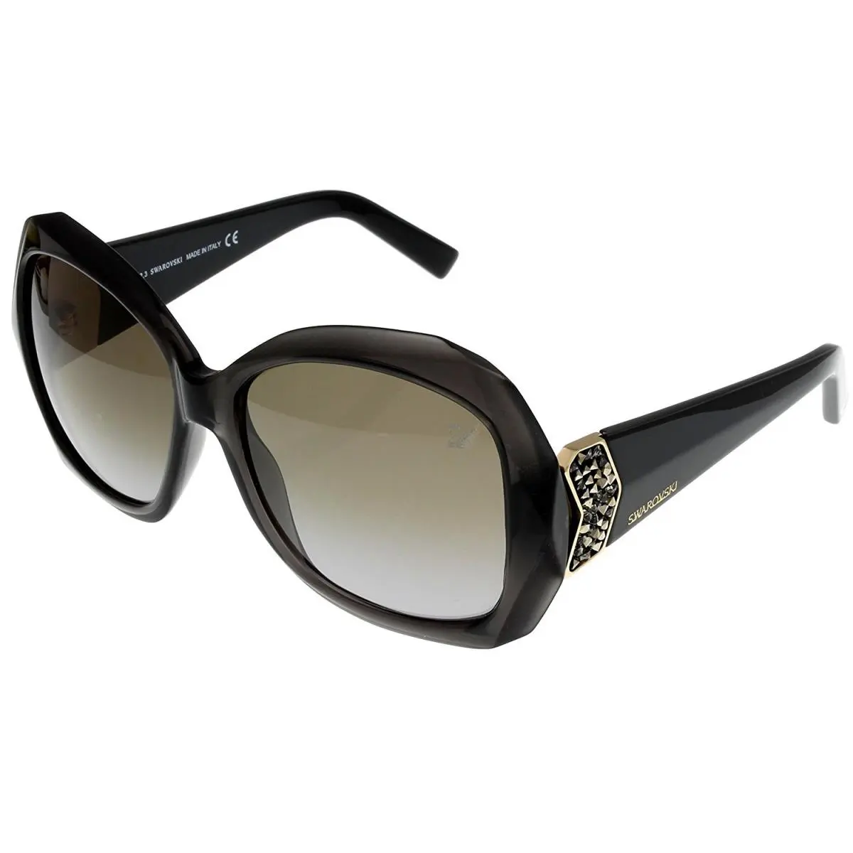 Swarovski Fashion Sunglasses Transparent Gray Women Rectangular Capri SW 34 20F