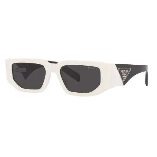 Prada PR09ZS 1425 Symbole Black White Triangle Bold Fashion Statement Sunglasses