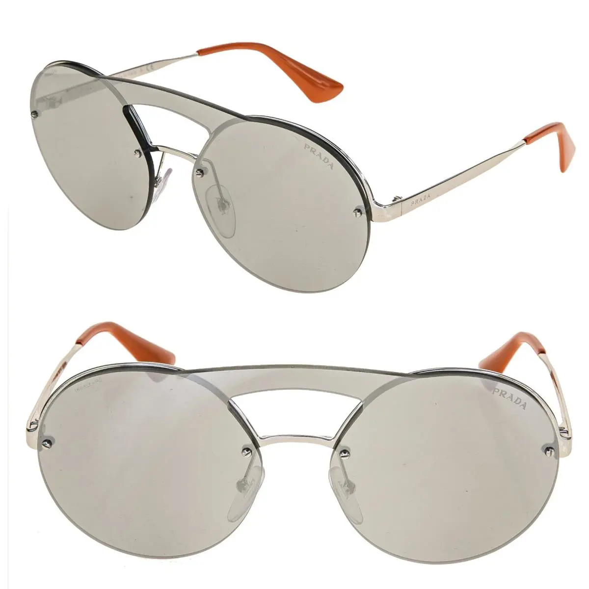 Prada Cinema Round Sunglasses 65T Silver Unisex PR65TS Snoop Dogg Olympics Team
