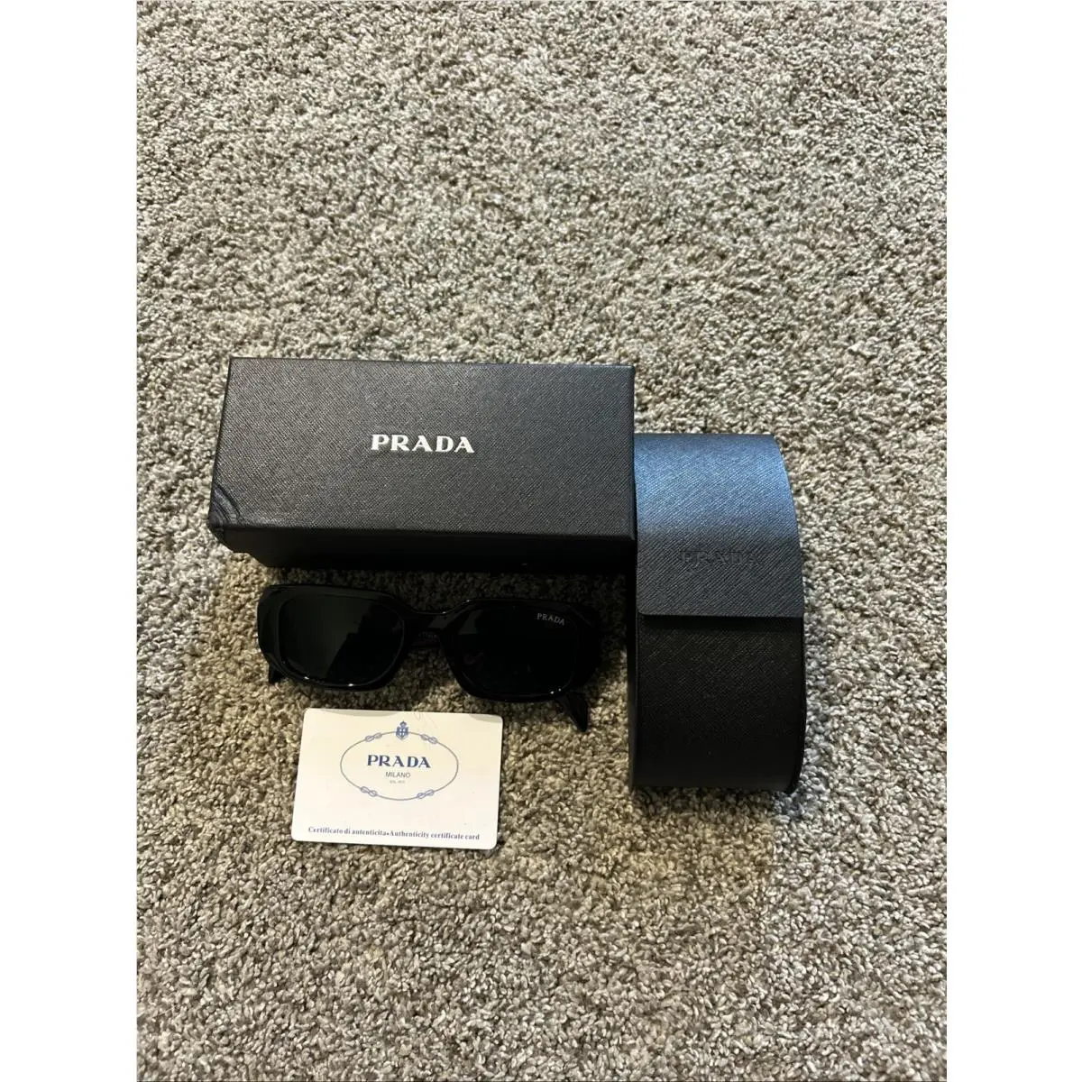 Prada PR17WS 1AB5S049 Women`s Sunglasses 49 mm Black / Dark Grey Lens