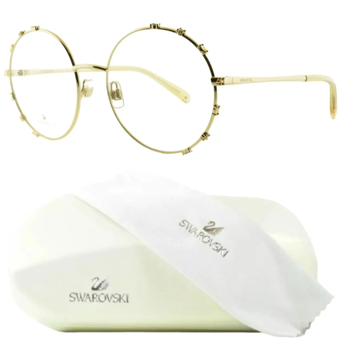 Swarovski SK5380 030 Gold Round Full Rim Womens Optical Frame - Frame: Gold