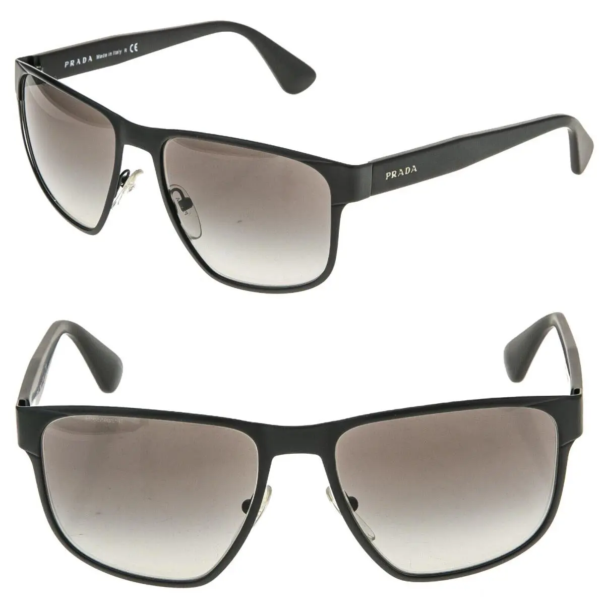 Prada Square PR55SS Matte Black Sport Modern Men Designer Sunglasses 55S 55SS