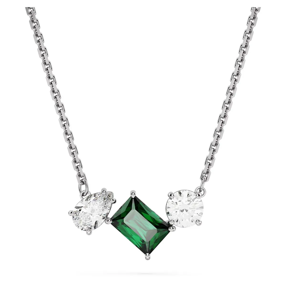 Swarovski Mesmera Pendant Necklace Mixed Cuts Green Rhodium Plated 5668278