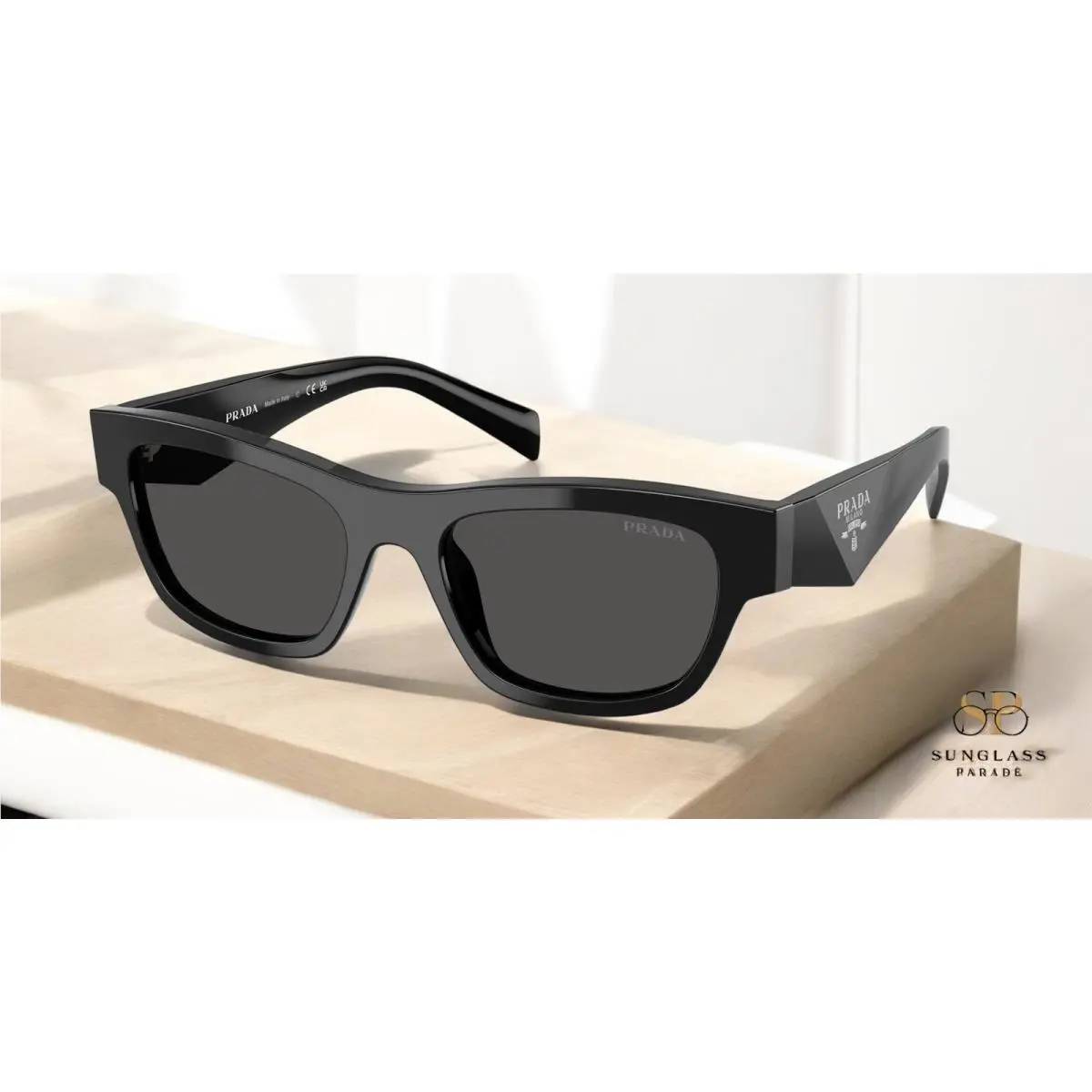 Prada PR B09S 16K08Z Black Dark Grey 52 mm Women`s Sunglasses