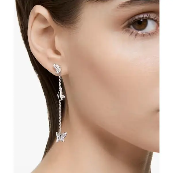 Swarovski Drop Butterfly Earrings - Removable Dangle