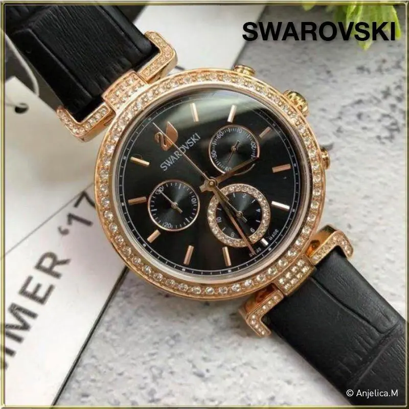 Swarovski 5295320 Passage Chronograph Rose Tone Black Dial Women`s Watch