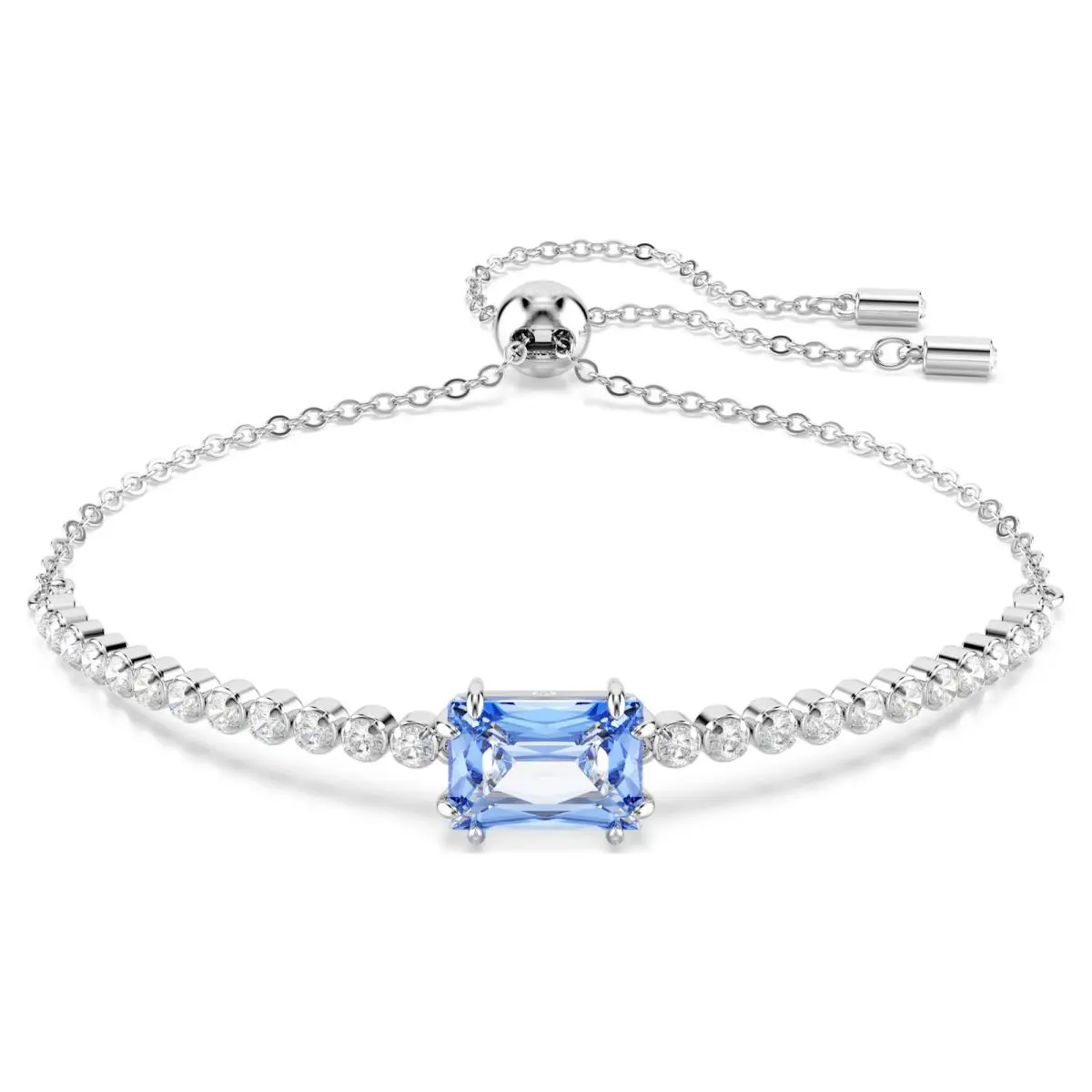Swarovski Matrix Tennis Bracelet Mixed Cuts Blue Rhodium Plated 5693412