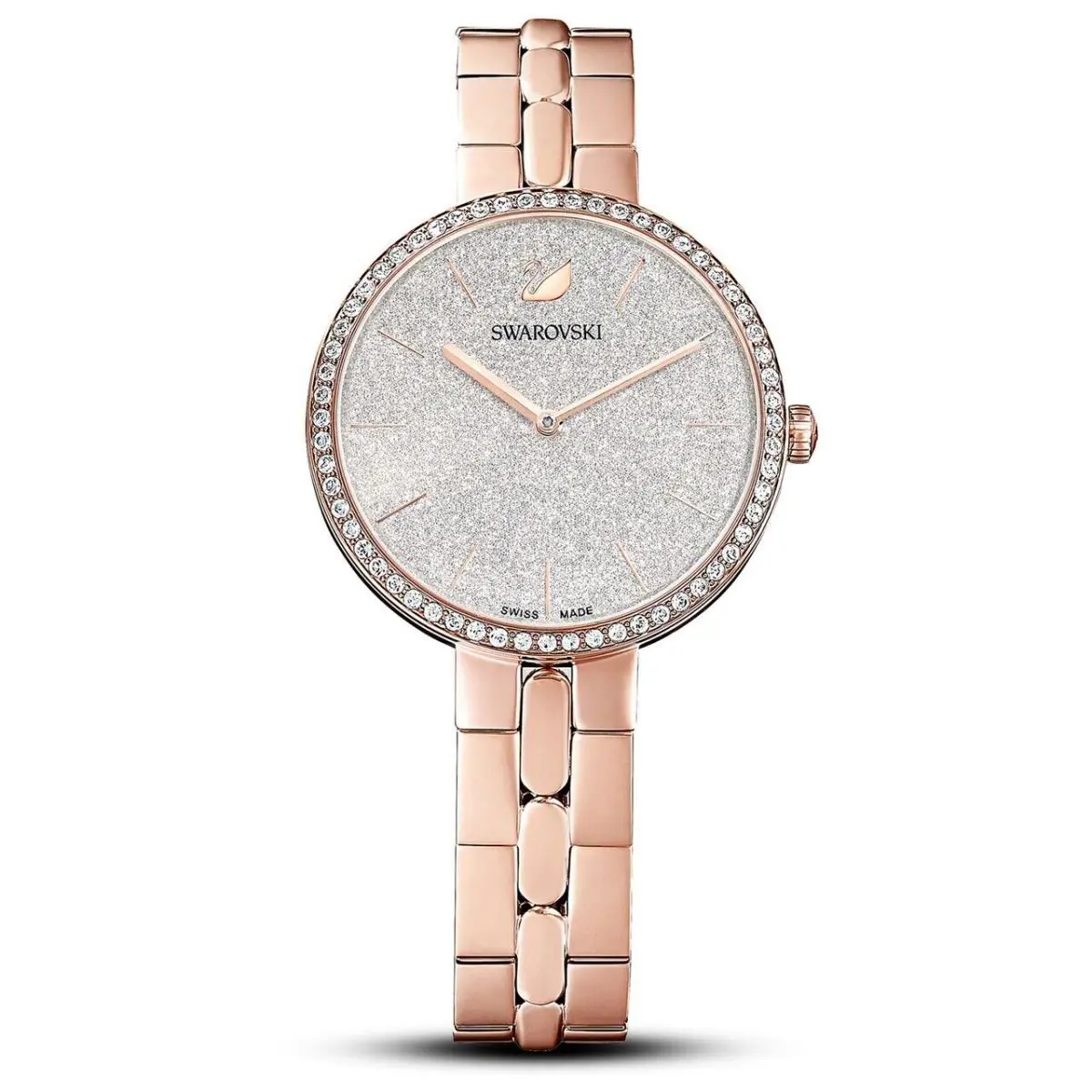 Swarovski 5517803 Cosmopolitan Dazzling Silver-tone Dial Rose Gold Ladies Watch - Dial: Silver, Band: Rose Gold, Bezel: Rose Gold