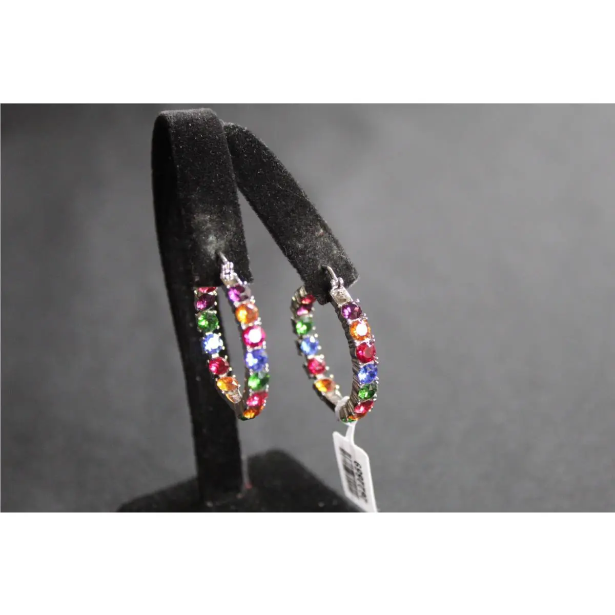 Swarovski Colored Crystal Stone Hoop Earrings