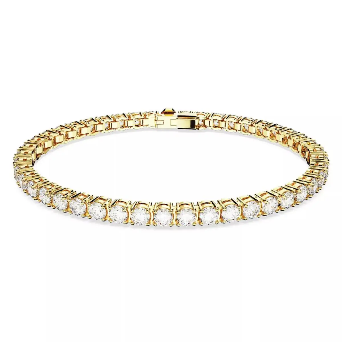 Swarovski Matrix Tennis Bracelet Round Cut Medium Gold-tone Plated 5657664