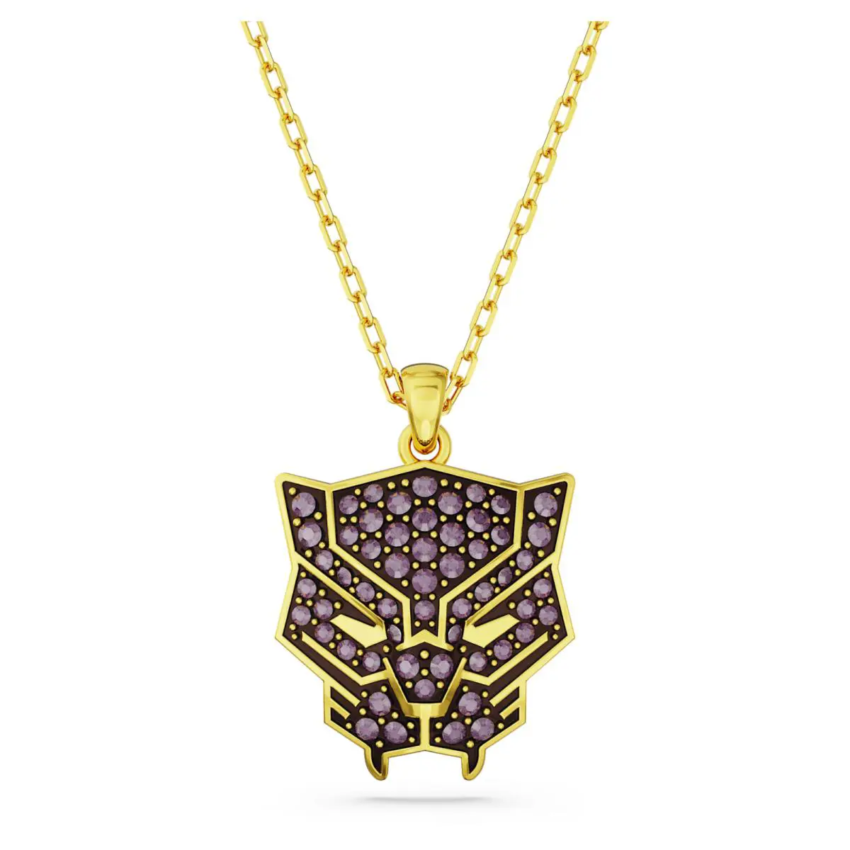Swarovski Marvel Black Panther Pendant Purple Gold-tone Plated -5650574