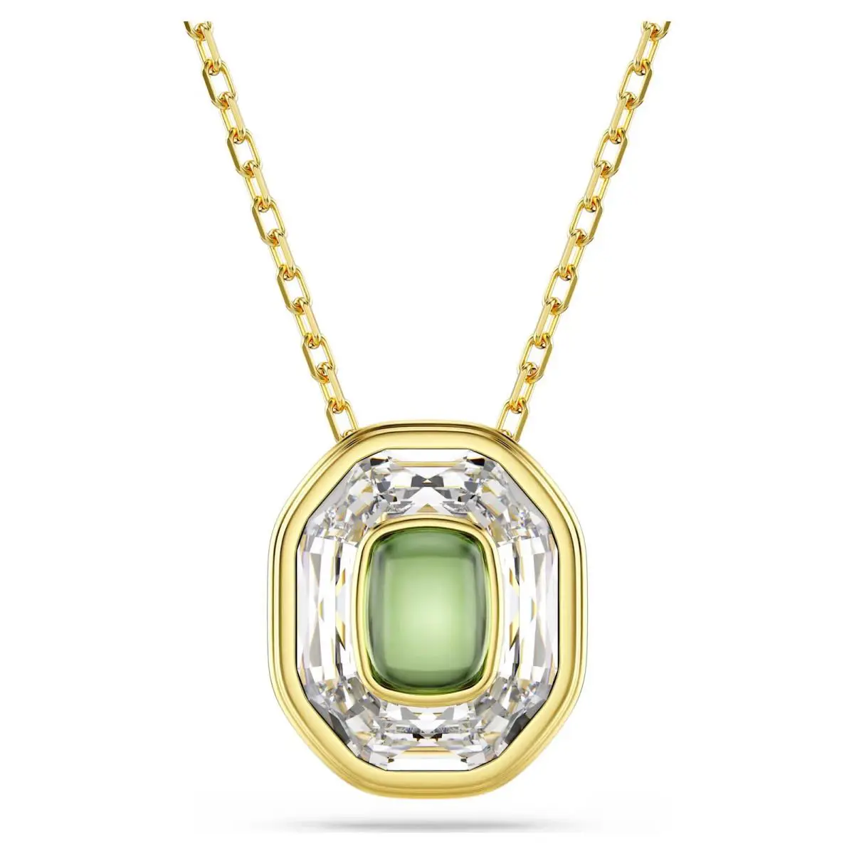 Swarovski Crystal Chroma Pendant Octagon Cut Green Gold-tone Plated 5705580