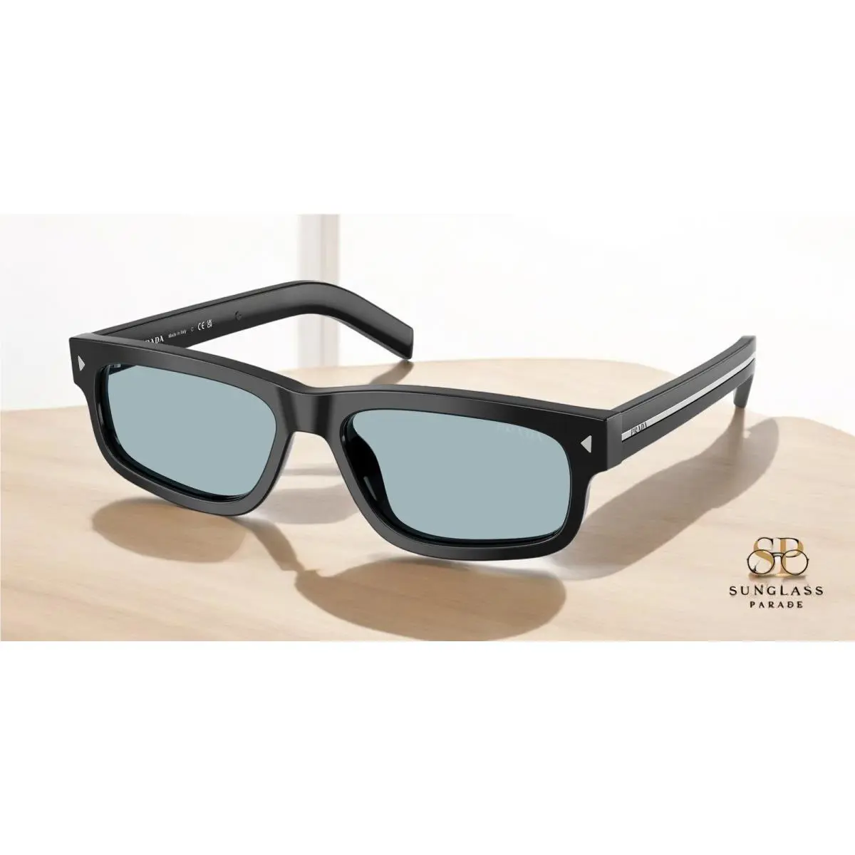 Prada PR B11S 16K60P Black Blue Vintage 55 mm Men`s Sunglasses