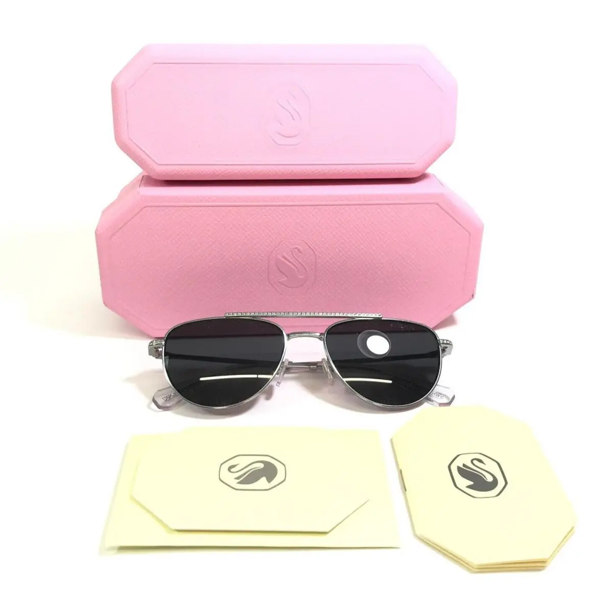 Sunglasses SK7007 400487 Polished Silver Sparkly Crystals Black Lenses by Swarovski