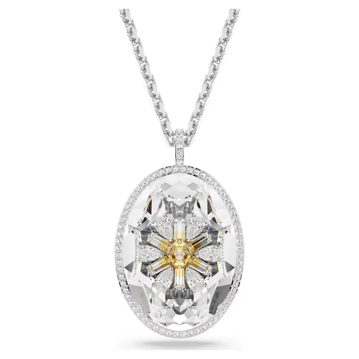 Swarovski Zirconia Idyllia Pendant Flower Yellow Rhodium Plated 5679917