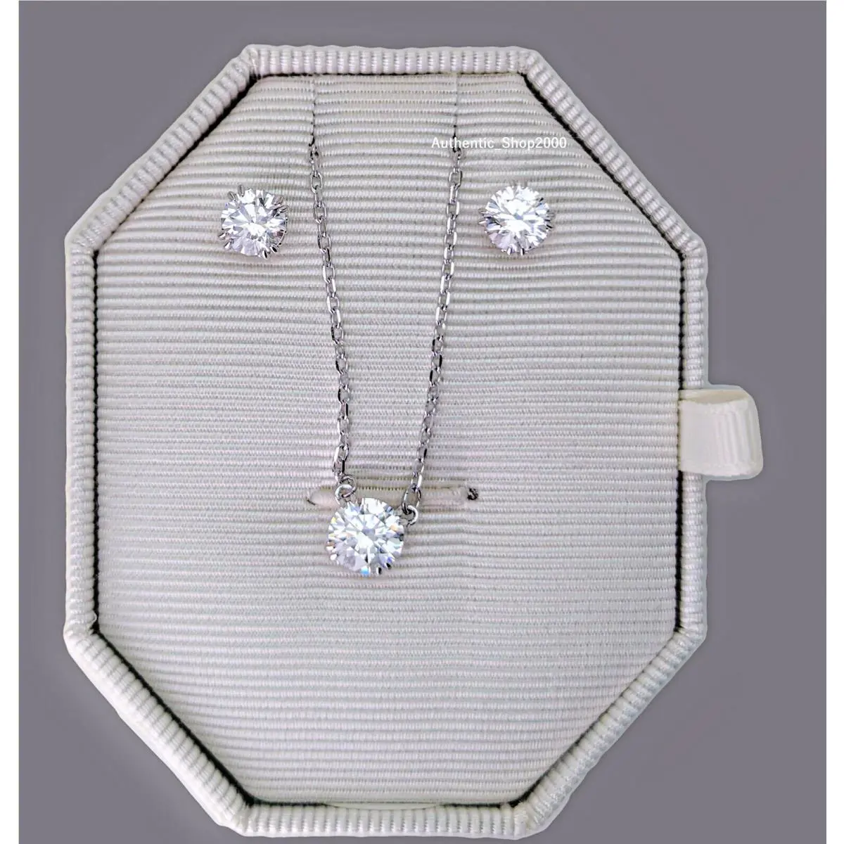 Swarovski White Brilliant C Stone Necklace + Earrings Gift Set 5647663