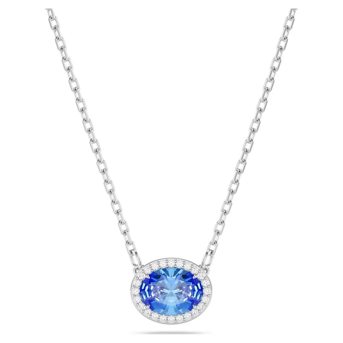Swarovski Una Angelic Necklace Oval Cut Blue Rhodium Plated 5671809