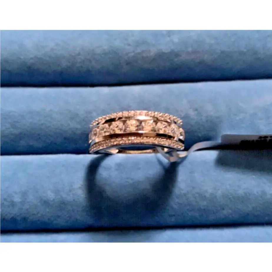 Swarovski Zirconia 10K White Gold Band 3.25 Grams Ring Size 7 and 9