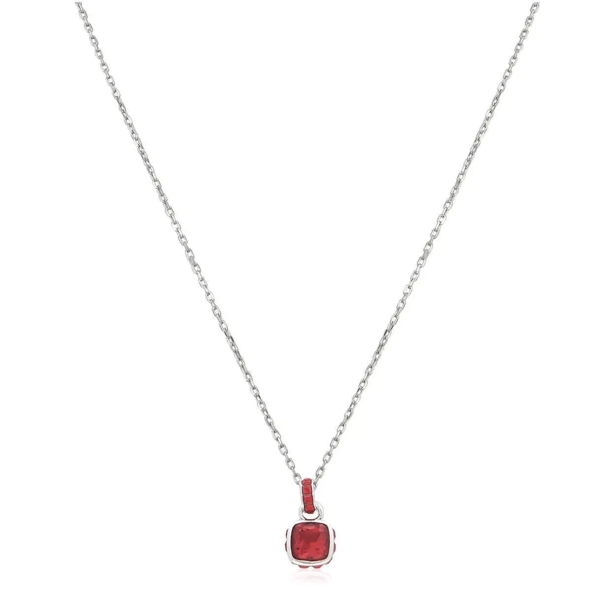 Swarovski Birthstone Pendant Jul Pendant Rhodium Shiny Red