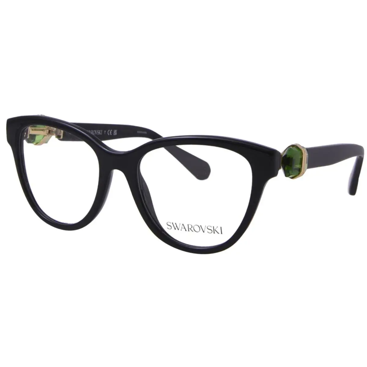 Swarovski SK2004F 1001 Eyeglasses Frame Women`s Black Full Rim Round Shape 55mm