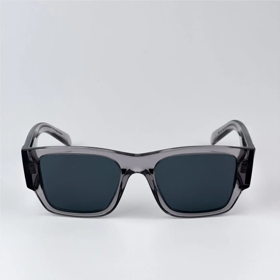 Prada Men Sunglasses Transparent Asphalt Grey Square PR10ZS 16Z70B
