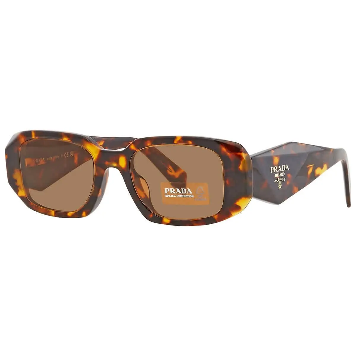 Dark Brown Rectangular Ladies Sunglasses PR 17WSF VAU2Z1 51 PR 17WSF by Prada