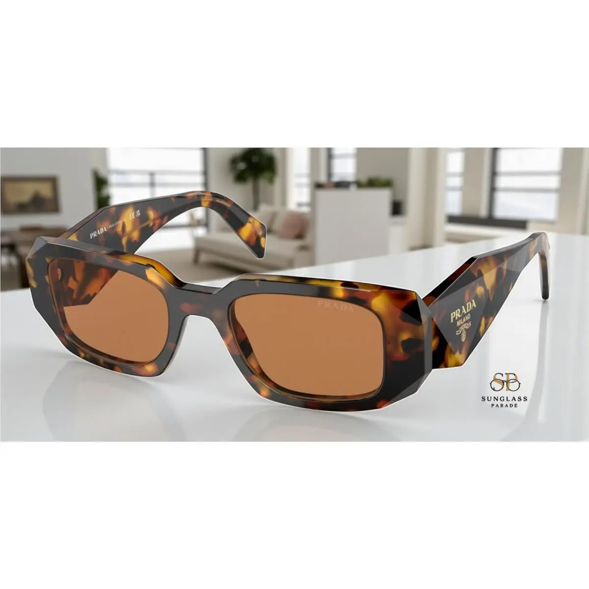 Prada PR 17WSF VAU2Z1 Honey Tortoise Dark Brown 51 mm Women`s Sunglasses