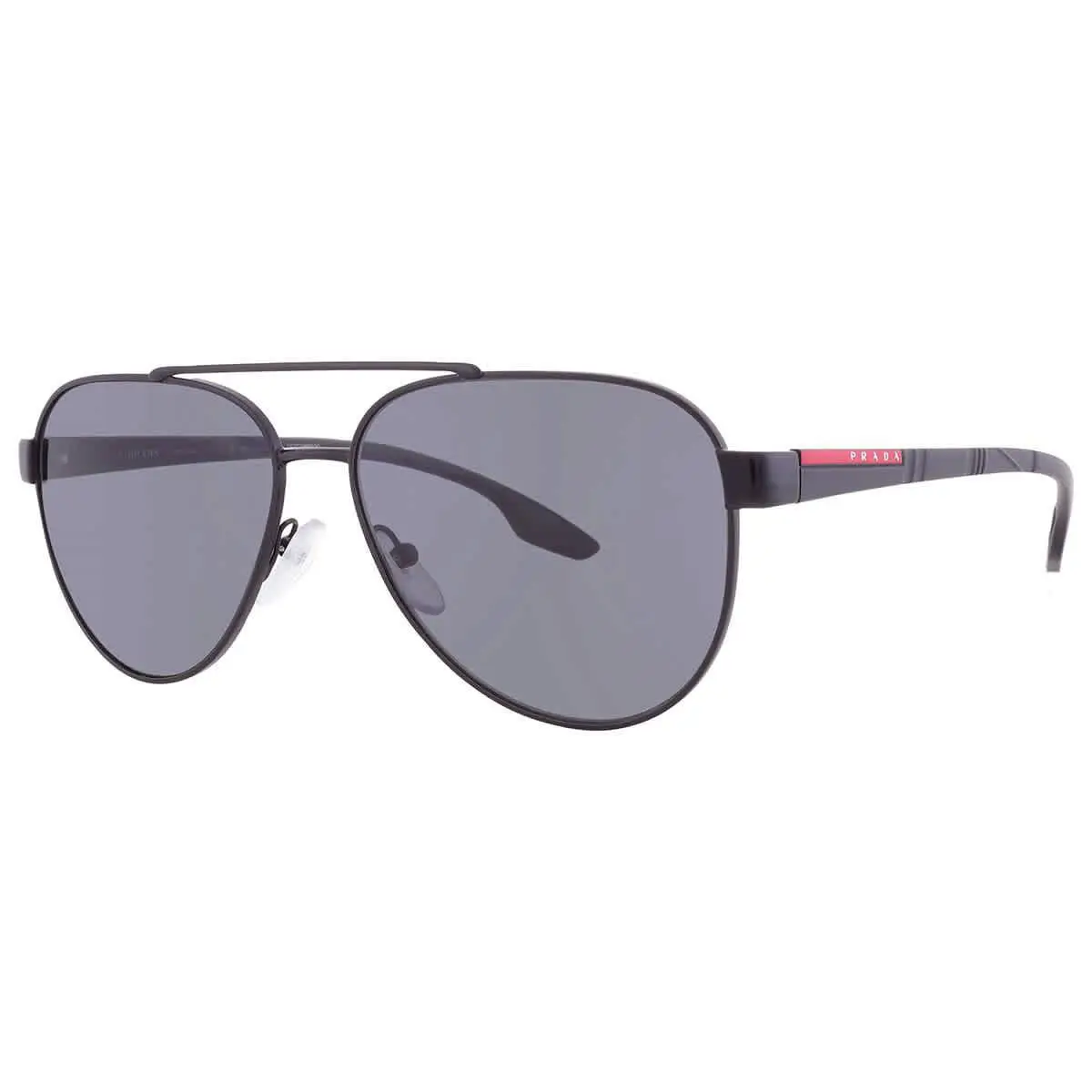 Prada Linea Rossa Polarized Grey Pilot Men`s Sunglasses PS 54TS 1AB5Z1 58