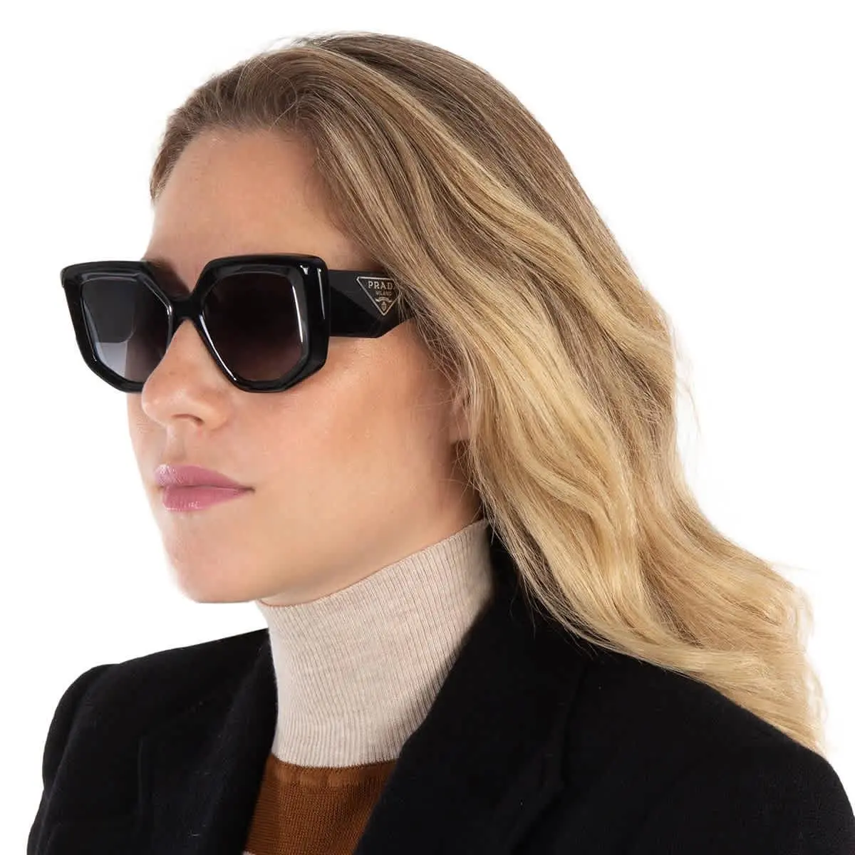 Prada Grey Gradient Irregular Ladies Sunglasses PR 14ZS 1AB09S 50 PR 14ZS 1AB09S