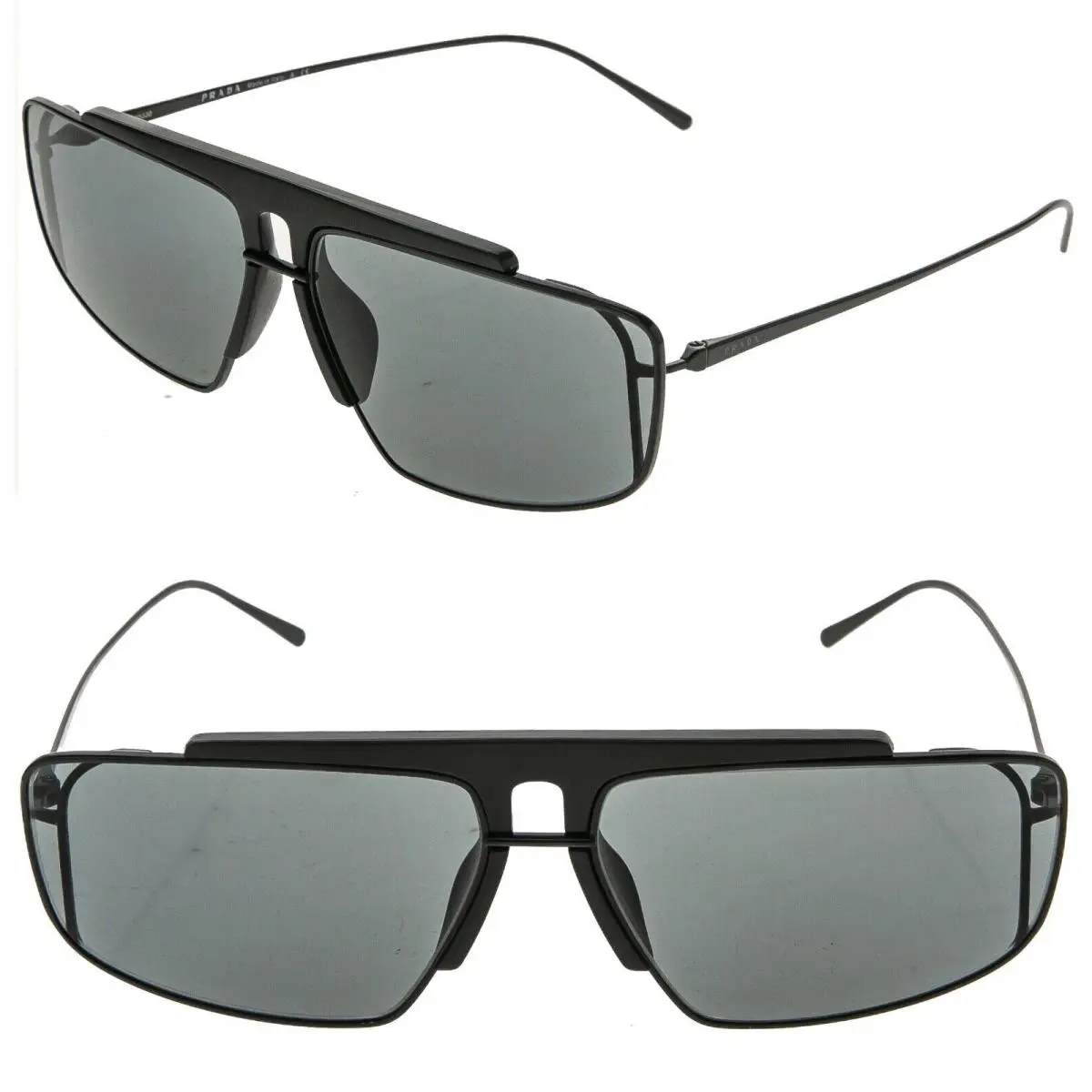 Prada Catwalk 50V PR50VS Black Metal Wire Runway Designer Sunglasses
