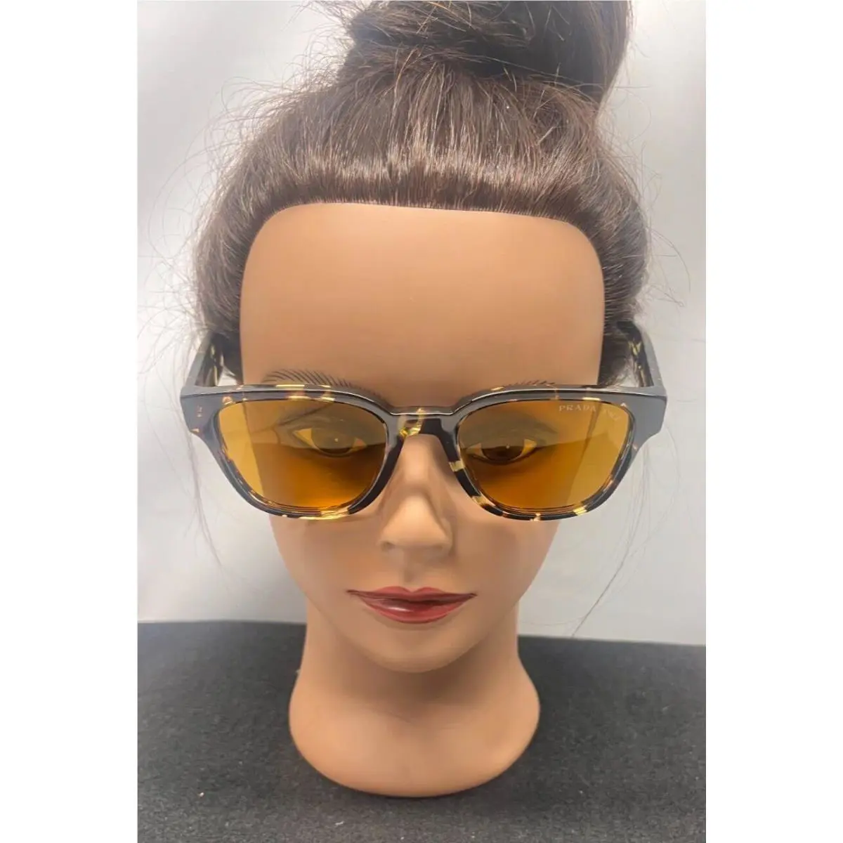 Prada PR A04S Polarized Sunglasses - Havana Black/yellow NO Case