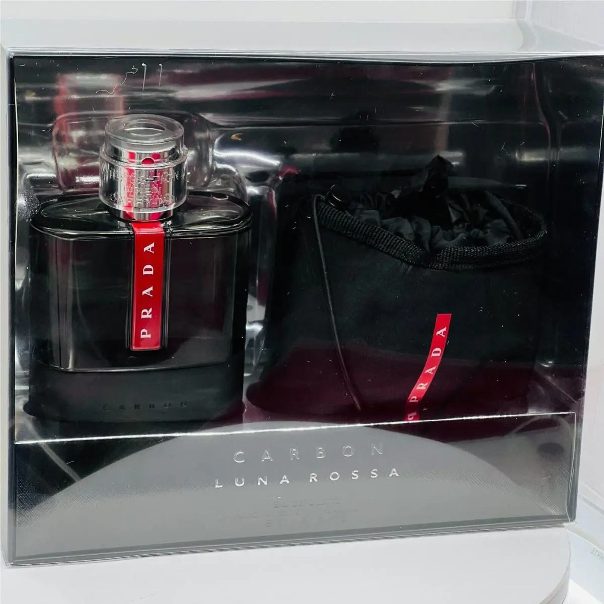 Prada Luna Rossa Carbon Eau De Toilette 5.1 oz with Travel Pouch