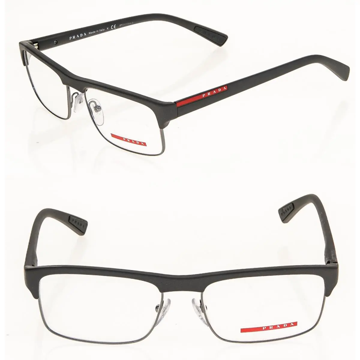 Prada Linea Rossa Eyewear 06F Brown Gray Rubber Unisex Eyeglasses 54mm PS06FV