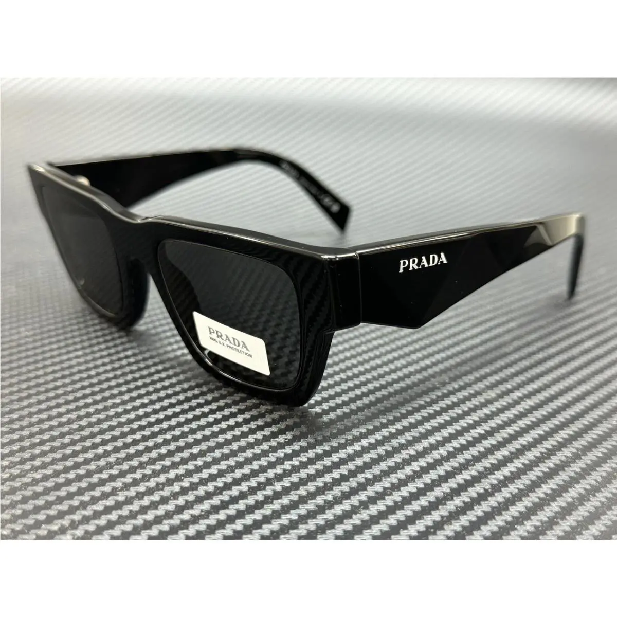 Prada PR A06S 16K08Z Black Grey Men`s 50 mm Sunglasses