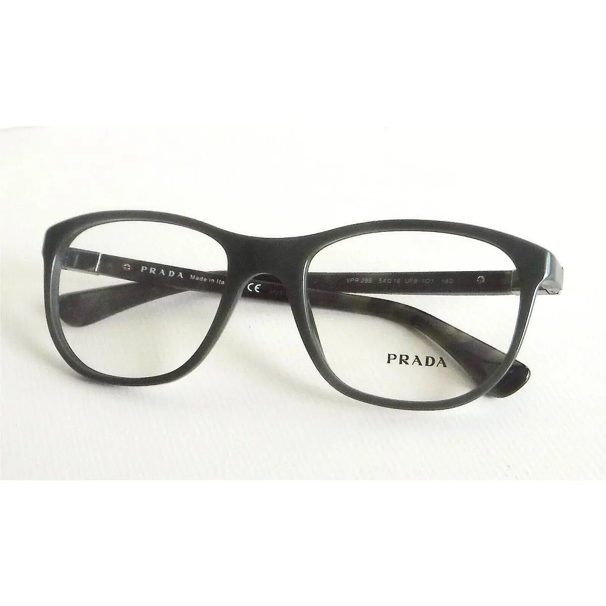 Prada Eyeglasses Vpr 29S UF8-101 Olive Tortoise Frames Clear Lens Case 54-19-140