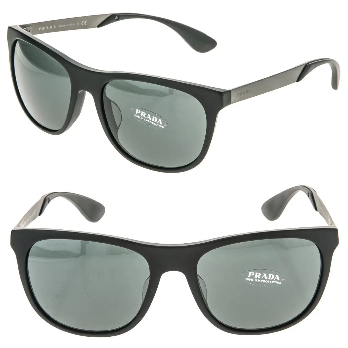 Prada Spr 04S Square Gunmetal Matte Black Sport Sunglasses PR04SSF Men