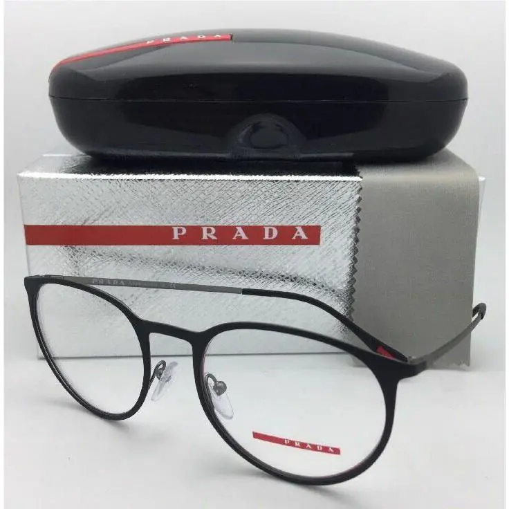 Prada Sport Eyeglasses Vps 50H DG0-1O1 52-19 Rubberized Black-gunmetal Frame