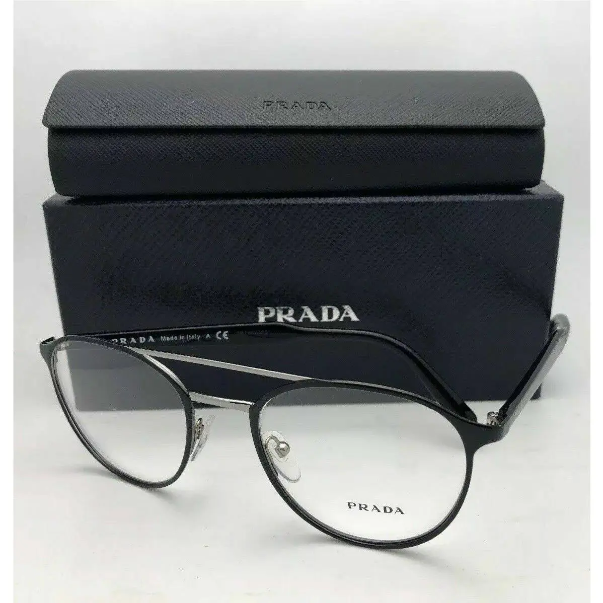 Classic Prada Eyeglasses Vpr 60T 1AB-1O1 51-20 140 Black Silver Frames